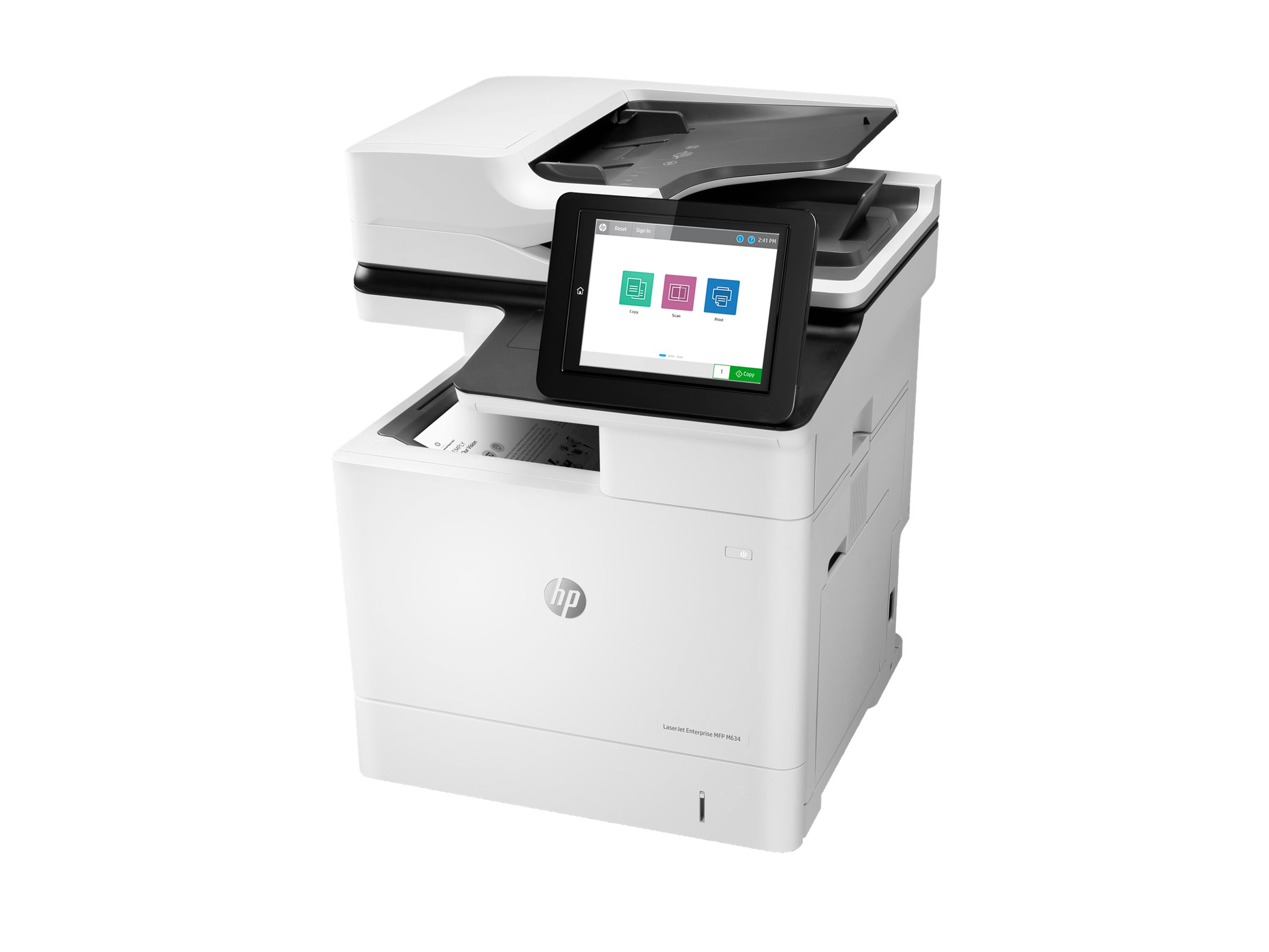 HP LaserJet Enterprise MFP M634dn - Impresora multifunción - B/N - laser - 216 x 864 mm (original) - A4/Legal (material) - hasta 55 ppm (copiando) - hasta 55 ppm (impresión) - 650 hojas - USB 2.0, Gigabit LAN, host USB 2.0