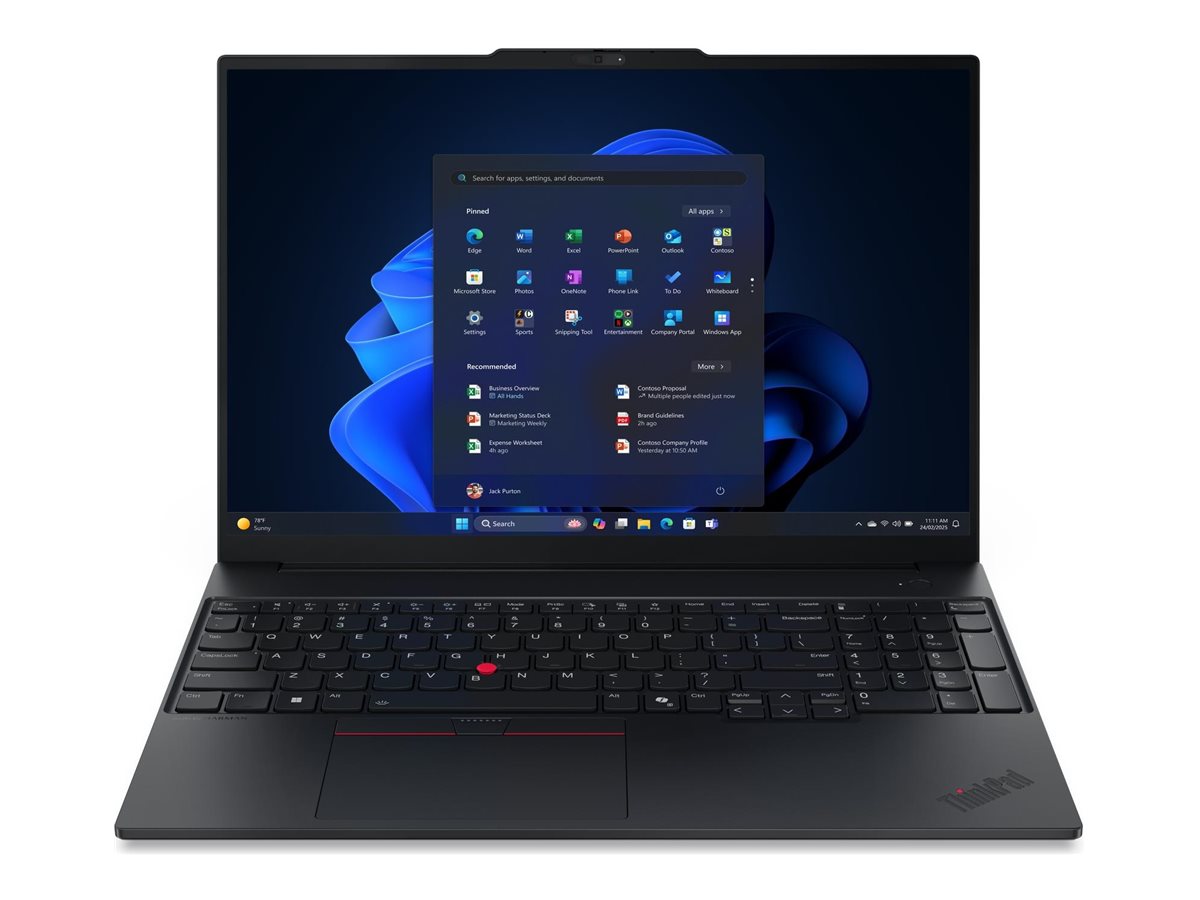 Lenovo ThinkPad E16 - Notebook - 16" - Intel Core Ultra 5 225U / 3.80 GHz - DDR5 SDRAM - 16 GB - 512 GB - Intel Graphics - Windows 11 Pro