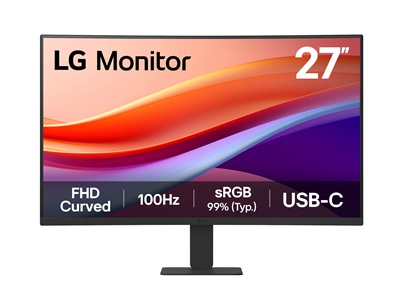 LG Monitor 27U421A-B - Curved Screen - 27" - 1980 x 1080 - VA - HDMI / USB-C - Black
