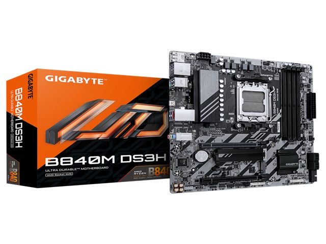 Gigabyte - Motherboard - Micro ATX - Socket AM5 - AMD B840 - para Ryzen 7 / para Ryzen 9 - None - B840M DS3H