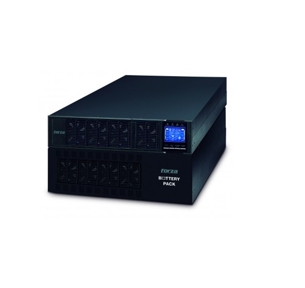 Forza Atlas FDC-206KMR - UPS (montaje en rack / externo) - AC 110-300 V - 6000 vatios - 6000 VA - 9 Ah - RS-232, USB - 2U - negro