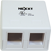 Nexxt Unloaded Surface Mount Box 2 Port White - AE180NXT10