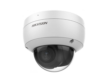 Hikvision 8MP/4K Cámara de red tipo domo fija Acusense con tecnología DarkFighter - Micrófono incorporado - Exterior - H.265+ focal fija 2.8mm - 3840 × 2160 - 120DB WDR - IP67 - IK10