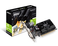TARJETA DE VIDEO MSI NVIDIA GEFORCE GT 710, 2GB DDR3 64-BIT, PCI-E 2.0, - P/N: GT 710 2GD3 LP