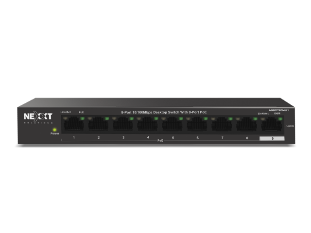Nexxt Solutions Connectivity  Switch  Fast Ethernet  9  Fast Ethernet  Poe 80211At - ASBDTPO4U1