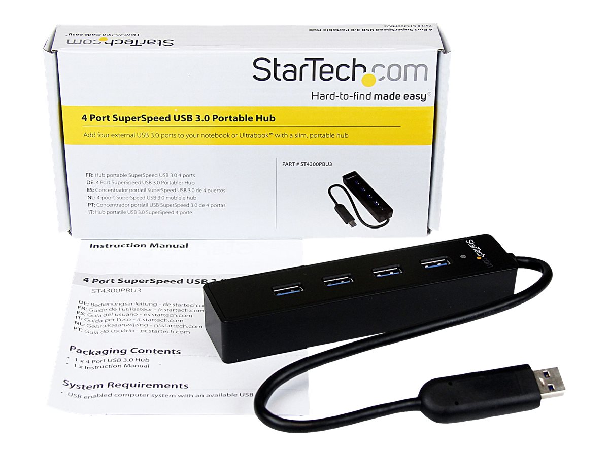 StarTech.com Adaptador Concentrador Hub Ladrón USB 3.0 Super Speed 4  Puertos Salidas Portátil para L – Electro Import