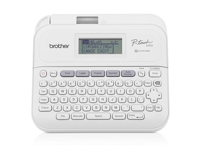 Brother P-Touch PT-D410 - Etiquetadora - B/N - transferencia térmica - 18 mm de anchura - 180 ppp - hasta 20 mm/segundo - USB - cortador - impresión de 5 líneas, impresión en modo espejo, impresión vertical, impresión multicopia