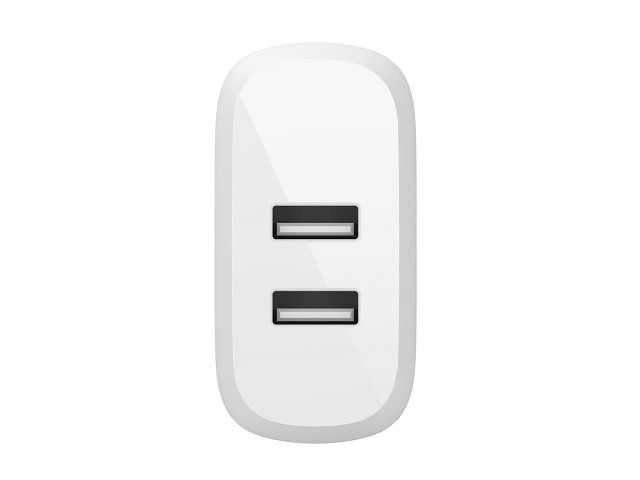 Belkin - Cargador de pared - 24 vatios - 4.8 A - 2 conectores de salida (2 x USB) - en el cable: USB-C
