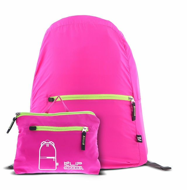 Klip Xtreme - Nylon fabric - Neon pink - Foldable Backpack - KFB-001PK