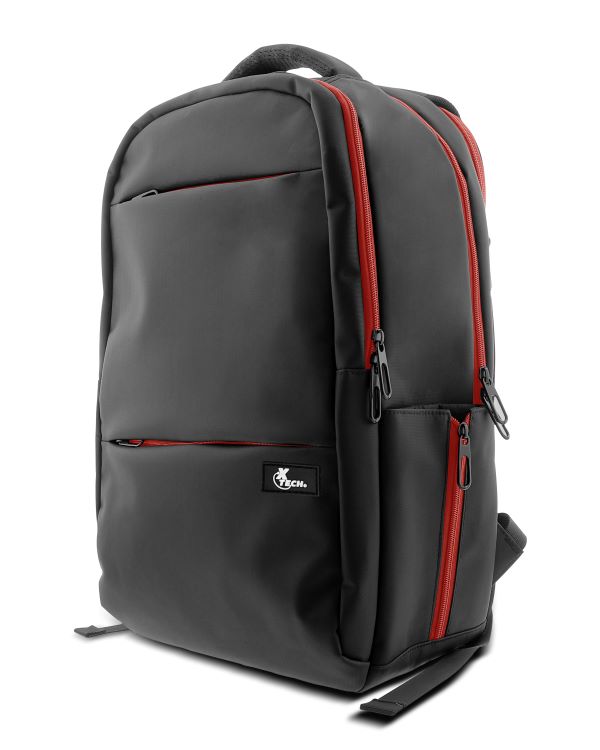 Xtech Insurgent XTB-507 Mochila para laptop 16.5” y accesorios de videojuegos - Nylon durable - Gaming - Color Negro y Rojo - Bolsillo Antirrobo - Panel posterior acolchado con tecnología de ventilación Airflow