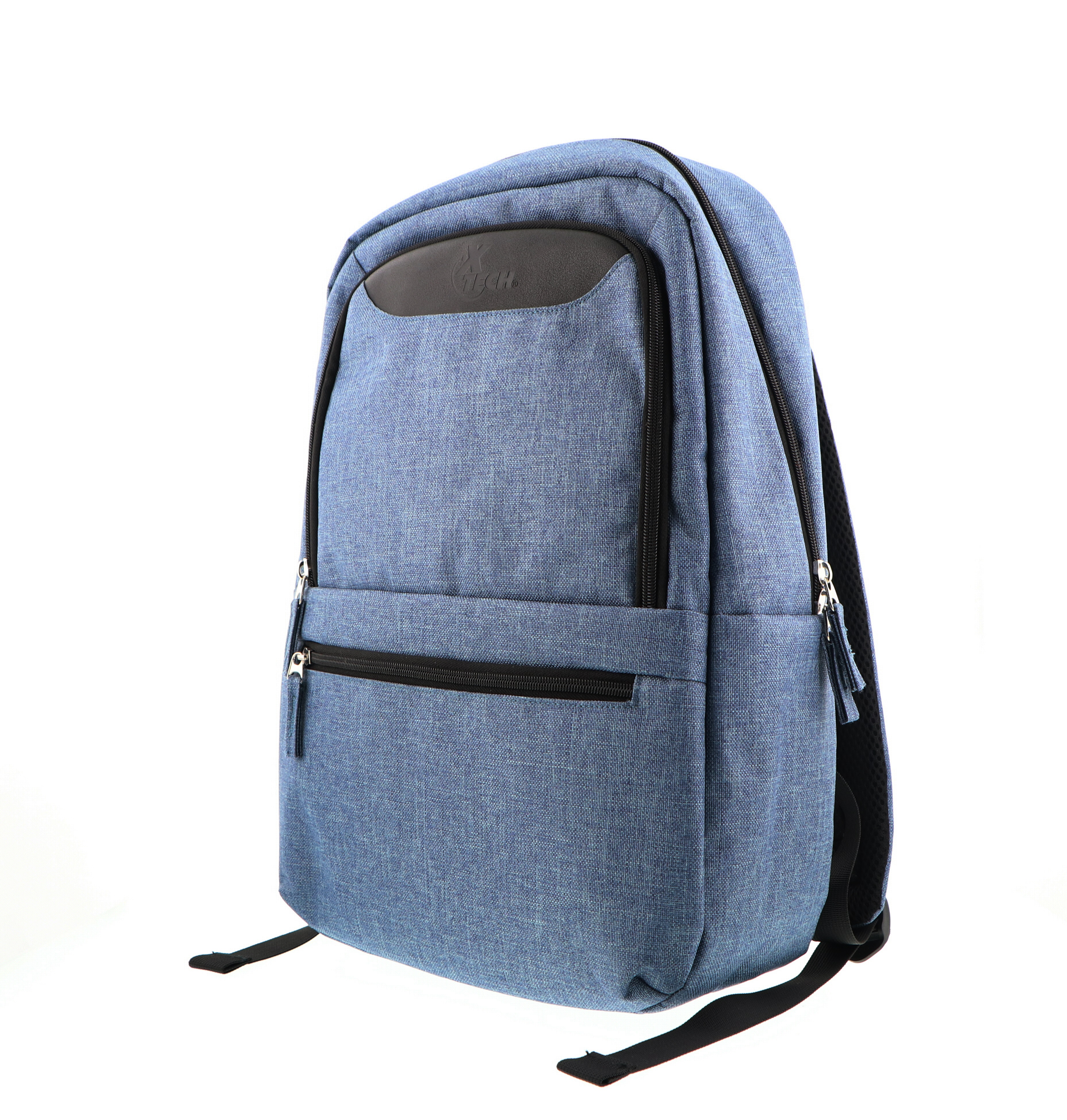 Xtech Winsor XTB-212 Mochila para laptop 15.6" - Durable poliéster - Color Azul con detalles en negro - Panel posterior con acolchado - Tirantes acolchados - Bolsillo frontal para accesorios con organizador interior