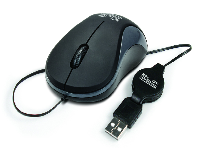 Klip Xtreme  Mouse  Wired  Usb  Black  Retractable1000Dpi - KLIP XTREME