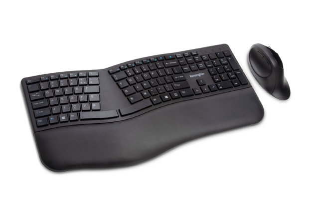 Kensington Pro Fit Ergo Wireless Keyboard and Mouse - Juego de teclado y ratón - inalámbrico - 2.4 GHz, Bluetooth 4.0 - español - negro