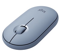 Logitech Pebble M350 - Ratón - óptico - 3 botones - inalámbrico - Bluetooth, 2.4 GHz - receptor inalámbrico USB - gris azulado - 910-005773
