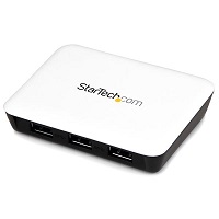 StarTech.com Adaptador de Red NIC Gigabit Ethernet Externo USB 3.0 con Hub Concentrador Ladrón SuperSpeed 3 Puertos con Corriente - Blanco - Hub - 3 x SuperSpeed USB 3.0 + 1 x 10/100/1000 - sobremesa - ST3300U3S