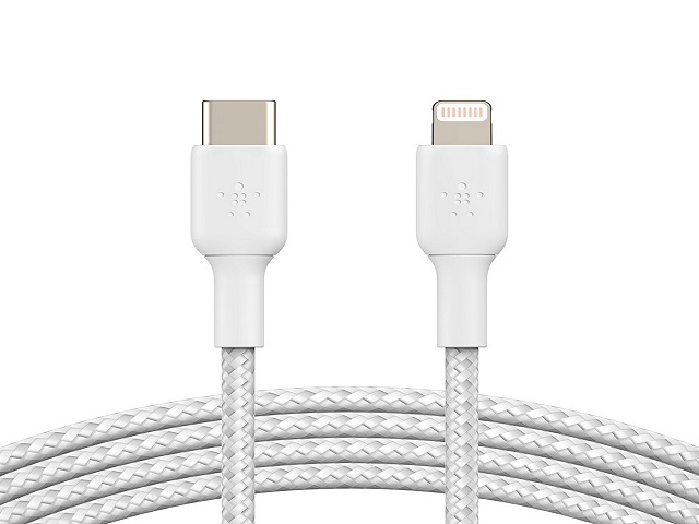 Belkin BoostCharge - Cable Lightning - 24 pin USB-C macho a Lightning macho - 1 m - blanco - suministro de potencia USB (18W)