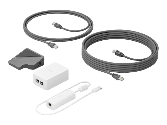Logitech Cat5e Kit - Kit de accesorios para videoconferencias - para Logitech Base Bundle, RoomMate + MeetUp + Tap IP; Room Solution Base Bundle, Huddle, Large
