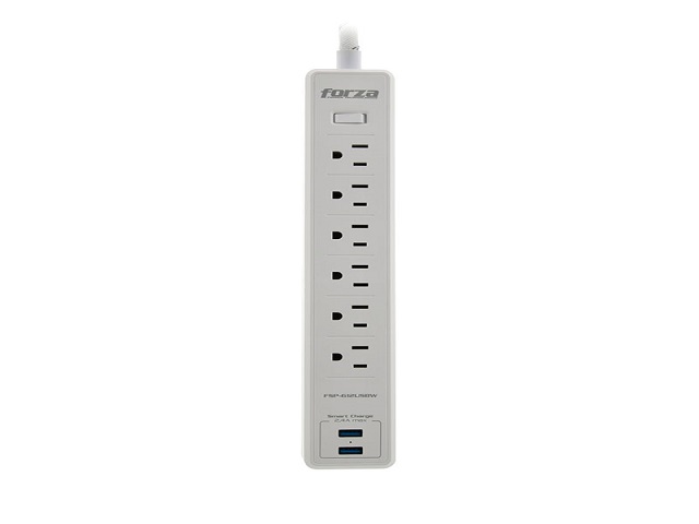 Forza - Surge protector - AC 110/220 V - 5 Tomas de Corriente - UNV NEMA 2USB 5ft WH