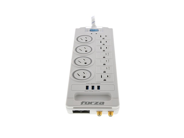 Forza - Surge protector - AC 110/220 V - 11 Tomas de Corriente - NEMA 3USB 5ft WH