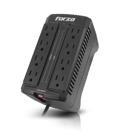 REGULADOR DE VOLTAJE FORZA FVR901M AUTOMÁTICO 900VA/450W 120V 8NEMA 50/60HZ FVR-901M - FORZA POWER TECHNOLOGIES