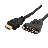 HDMIPNLFM3 StarTech.com Cable Adaptador de 0,9m HDMI Hembra a Macho, Cable HDMI de Alta Velocidad 4K de Montaje en Panel, HDMI UHD 4K 30Hz, Ancho de Banda de 10,2Gbps, HDMI Hembra a Macho 4K (HDMIPNLFM3) - Cable HDMI - HDMI hembra a HDMI macho - 91 cm - negro - moldeado - para P/N: CDP2HDMM2MB, DP2HDMM2MB, HDDVIMM3, HDMM1MP, HDMM2MP, HDMM3MP, HDPMM50, MDP2HDMM2MB