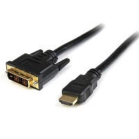 StarTech.com 3 ft HDMI to DVI-D Cable - HDMI to DVI Adapter / Converter Cable - 1x DVI-D Male, 1x HDMI Male - Black, 3 feet (HDDVIMM3) - Cable adaptador - DVI-D macho a HDMI macho - 90 cm - blindado - negro - para P/N: BNDDKT30CAHV, HDVGADP2HD, MDP2HDEC, MSTCDP122HD, MSTS3MDPUGBK, TB32HD2, USB32HD2 - HDDVIMM3