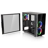 Thermaltake View Tempered Glass 31 Rgb  Mid Tower  Atx  No Power Supply Ps2  Black  UsbAudio - THERMALTAKE