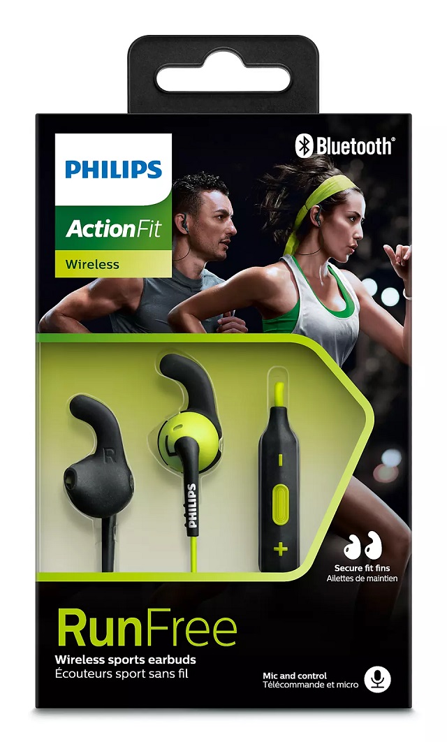 Philips Actionfit Runfree Shq6500Cl  Earphones With Mic  EarBud  Bluetooth  Wireless  Sports - SHQ6500CL/00