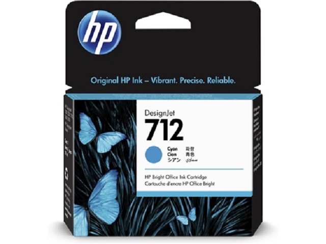 HP 712 - 29 ml - cián - original - DesignJet - cartucho de tinta - para DesignJet Studio, T210, T230, T250, T630, T650