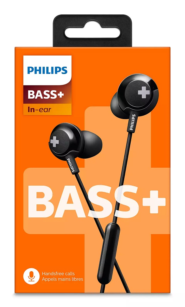 Philips Bass She4305Bk  Earphones With Mic  InEar  Wired  35 Mm Jack  Noise Isolating  Black - SHE4305BK/00