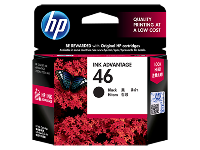HP 46 - 26 ml - negro - original - Ink Advantage - cartucho de tinta - para Deskjet Ink Advantage Ultra 2529, Ink Advantage Ultra 57XX, Ultra Ink Advantage 2029