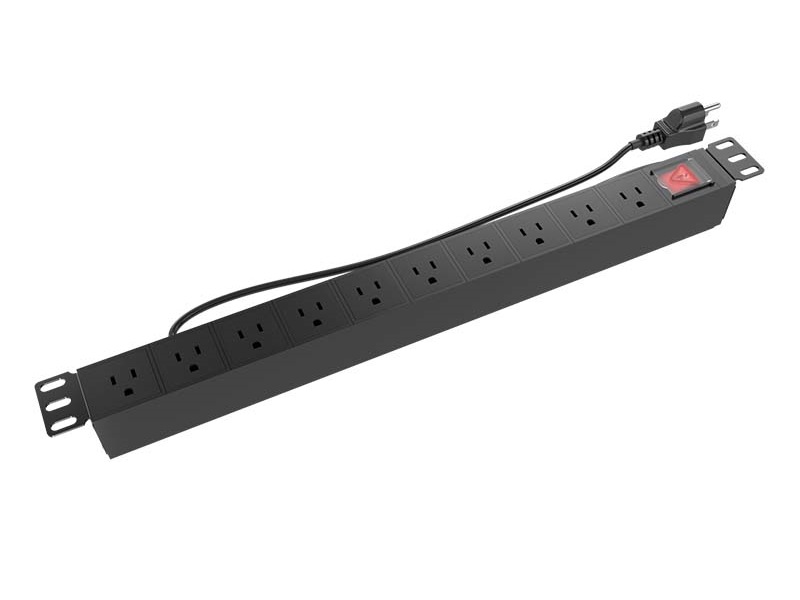 Nexxt Solutions Infrastructure - Power distribution unit - Rack-mountable - AC 110-125 V - 9 Tomas de Corriente - NEMA 5-15 15A 1U