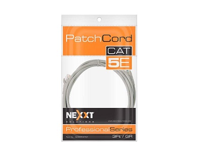 Nexxt  Cable De Interconexin  Rj45 M A Rj45 M  90 Cm  Utp  Cat 5E  Moldeado Trenzado  Gris - NEXXT