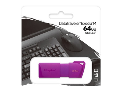 Kingston - USB flash drive - 64 GB - USB 3.2 Gen 1 - NEON Purple