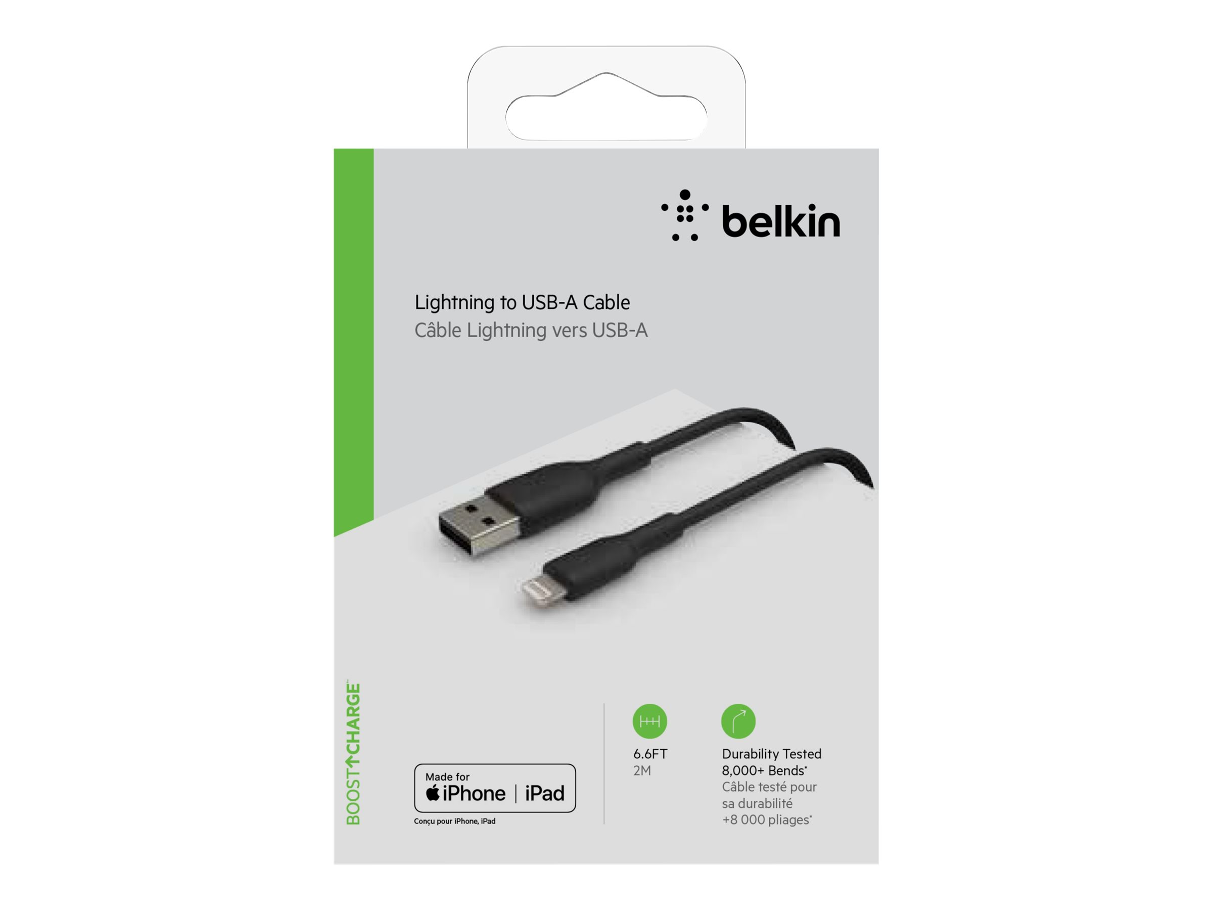 Belkin BoostCharge - Cable Lightning - Lightning macho a USB macho - 2 m - negro