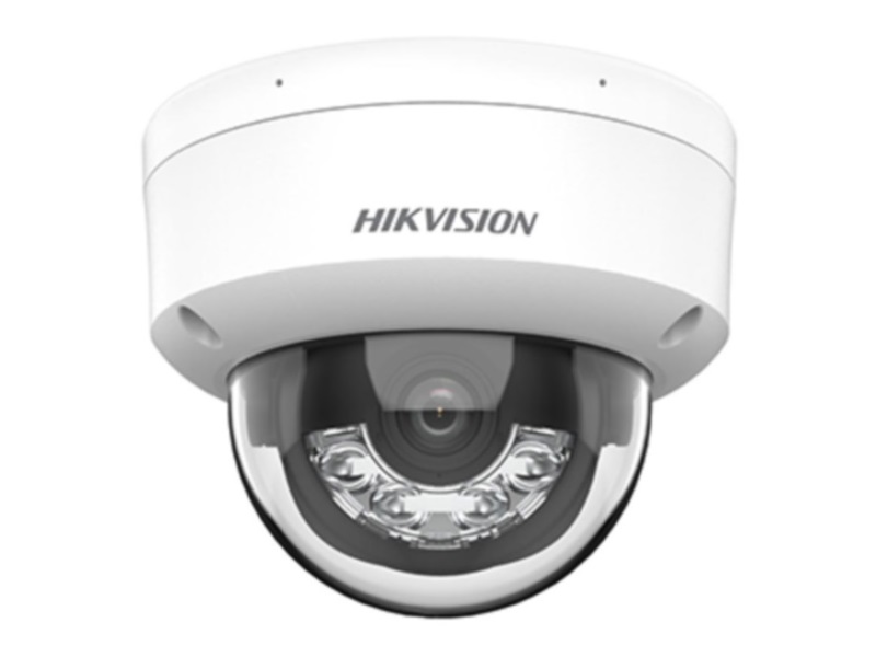 Hikvision 4MP Cámara de red domo fija inteligente con luz - Micrófono incorporado - 4MP - Exterior - H.265+ - Focal fija 2.8mm - 2560 × 1440 - DWDR - IP67 - IK08