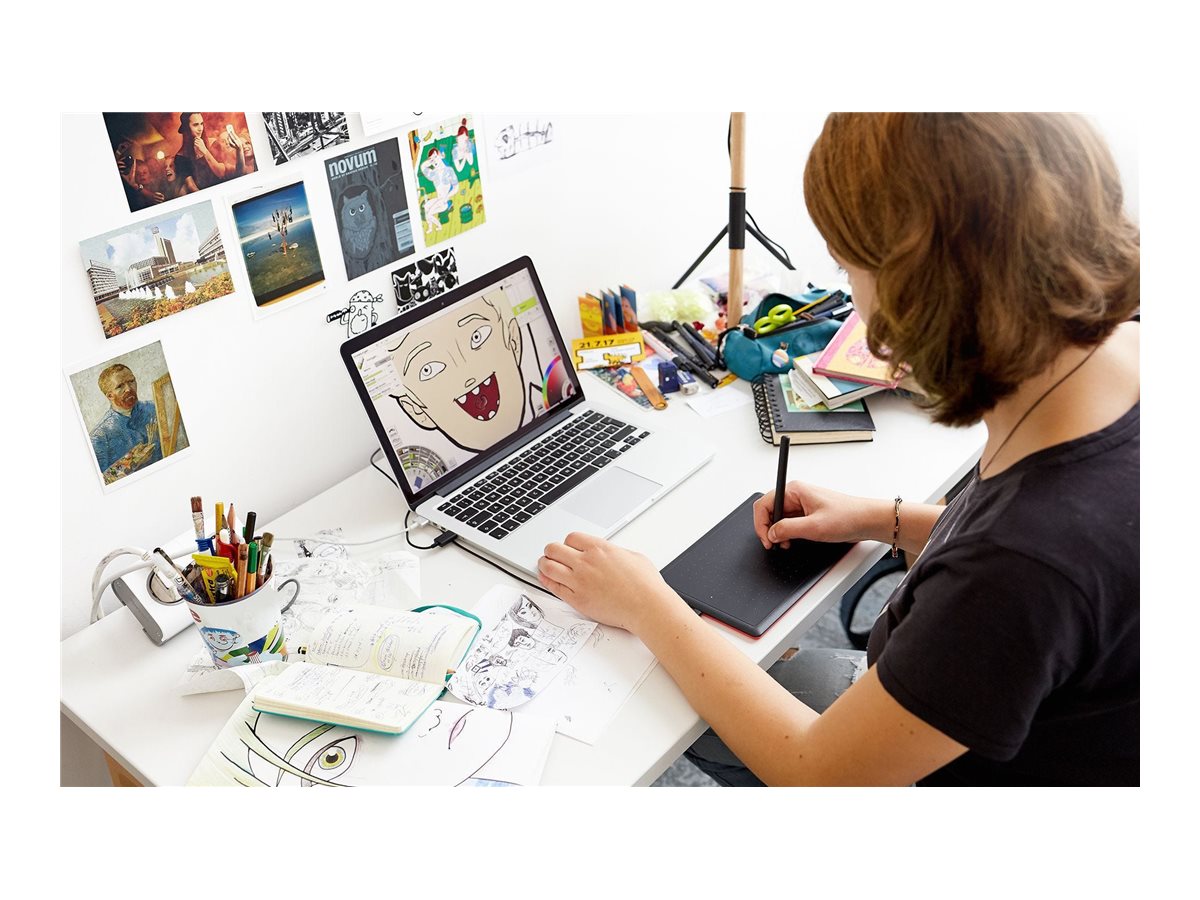 Wacom One Small - Digitalizador - 9.5 x 15.2 cm - cableado - USB-C, Bluetooth 5.1