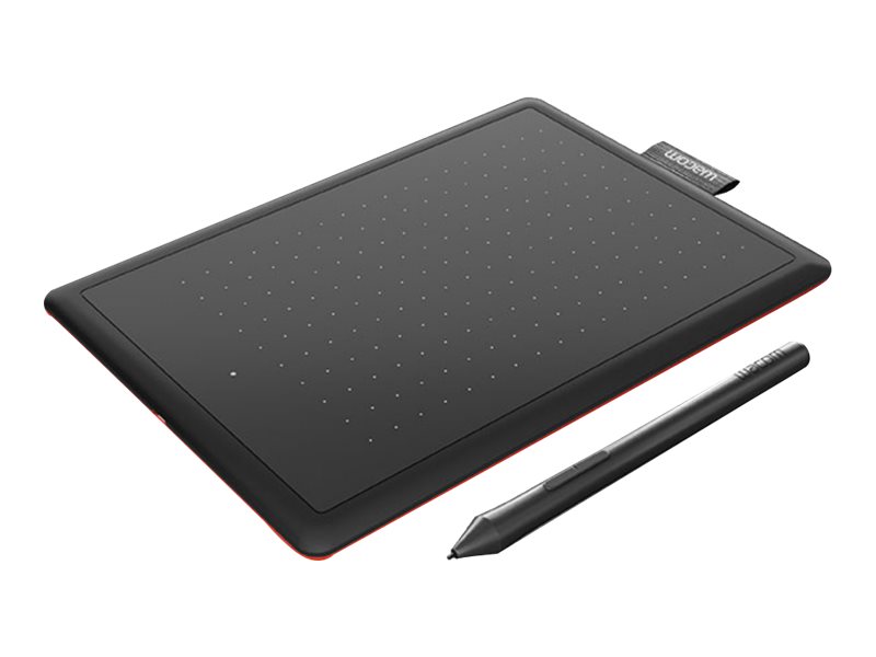 Wacom One by Wacom - Digitalizador - diestro y zurdo - 15.2 x 9.5 cm - electromagnético - cableado - USB - negro, rojo