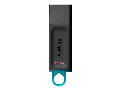 Kingston DataTraveler Exodia - Unidad flash USB - 64 GB - USB 3.2 Gen 1 - negro con turquesa