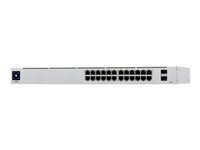Ubiquiti UniFi Switch USW-24-POE - Conmutador - Gestionado - 24 x 10/100/1000 (16 PoE+) + 2 x Gigabit SFP - montaje en rack, sobremesa - PoE++ (95 W)