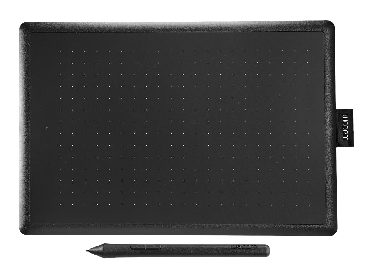 Wacom One by Wacom - Digitalizador - tamaño mediano - diestro y zurdo - 21.6 x 13.5 cm - electromagnético - cableado - USB - negro, rojo