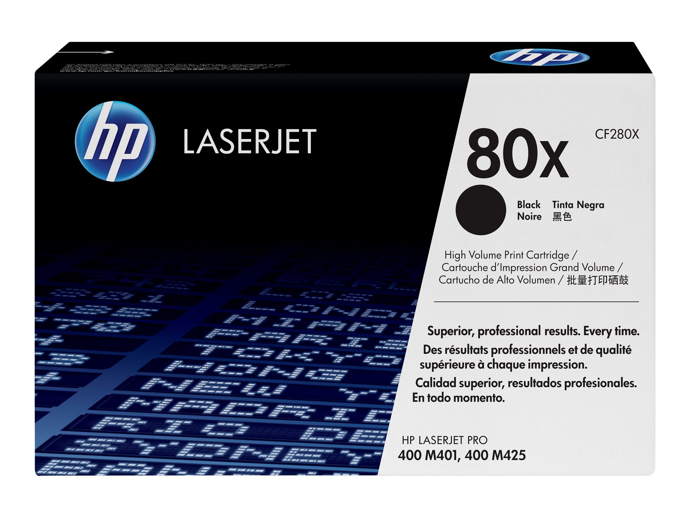 HP 80X - Alto rendimiento - negro - original - LaserJet - cartucho de tóner (CF280X) - para LaserJet Pro 400 M401, MFP M425