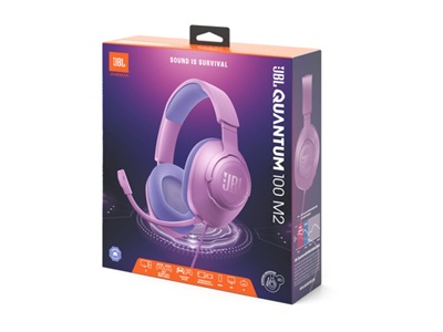 JBL Quantum 100M2 - Auriculares con diadema - Cableado - Púrpura- Respuesta de frecuencia 20 Hz - 20 kHz - Conector de 5.5mm -Tipo de micrófono Asta desmontable
