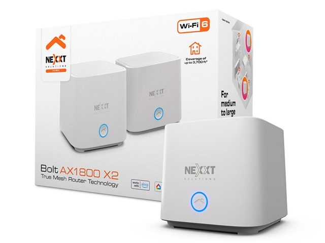 Nexxt Solutions Home - Router - Wireless Mesh - 802.11a/b/g/n/ac/ax - Desktop - Mesh routerAX18002pk